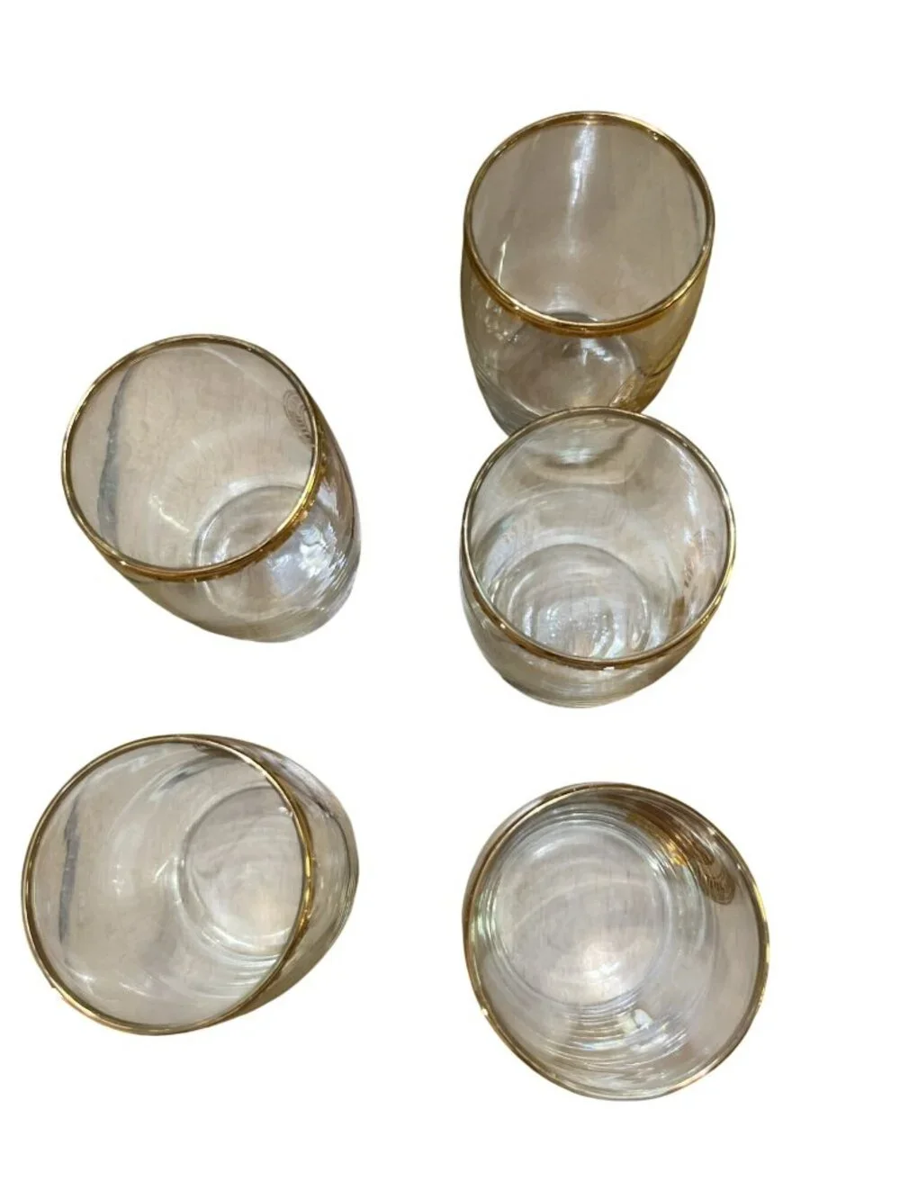 Vintage Coors Gold Rim Shot Glasses Set of 5 Rocky Mountain Cordial Barware Used